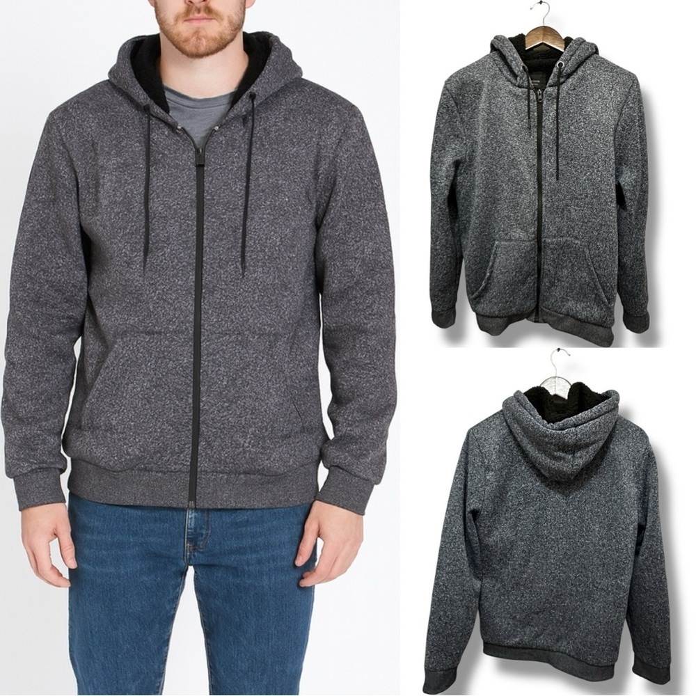 267 Six Lincoln New York | EUC Men’s Blue Sherpa Lined Zip-Up Hoodie Jacket (M)